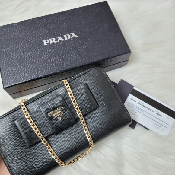 Prada Handbags - 100% Authentic PRADA safiano leather black wallet